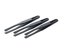 Gkhowiu Lot de 3 pinces à épiler antistatiques en plastique noir 115 mm