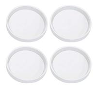 Gkhowiu Lot de 4 sous-verres ronds en silicone, diamètre 10 cm, moules pour moulage avec résine, ciment