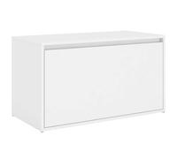 GKHPYURE Banc d'entrée 80 x 40 x 45 cm blanc en aggloméré | Tiroir coulissant, panneaux de particules résistants, nettoyage avec un chiffon humide, couloir bien rangé, assemblage requis