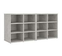 GKHPYURE Meuble à chaussures 2 pièces, gris ciment, 52,5 x 30 x 50 cm, bois | 12 compartiments ventilés, montage au sol ou au mur, surface lisse résistante à l'humidité, kit de basculement inclus