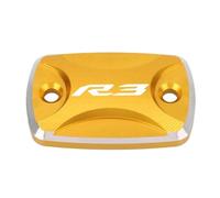 GKHUBJFH Bouchon Réservoir Liquide Frein Moto pour R3 YZF-R3 YZFR3 2015-2022 2021 2020 2019 Moto CNC Avant Arrière Liquide De Frein Cylindre Maître Réservoir Couvercle(Gold,R3)
