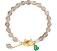 GKIRQVPE Bracelet Feng Shui en pierre d'agate et cristal