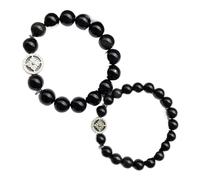 GKIRQVPE Bracelet Feng Shui Obsidienne Noire Argent 925