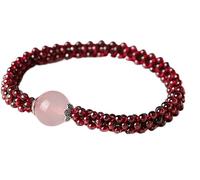 GKIRQVPE Bracelet Feng Shui tissé à la main en cristal grenat