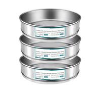 GKIRQVPE Same de Laboratoire Standard en Acier Inoxydable, Lot de 3 Tamis Laboratoire en Acier Inoxydable 304, diamètre 20 cm, Plusieurs Tailles Mailles(40and18and6Mesh)