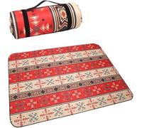 GKIRQVPE Un Tapis de Pique-Nique Pliable, Tapis de Pique-Nique d'extérieur Multicolore 200 x 150/200 cm carré(Rood,200 x 200 cm (Square))