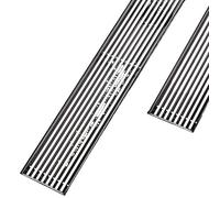 GKIYMLLFV Siphon de sol de salle de bain en acier inoxydable 304 à rayures for lavabo, baignoire, douche, drainage linéaire long, siphons de sol latéraux 60, 70, 80, 90, 100 cm(Floor Drain 100cm)