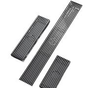 GKIYMLLFV Siphon de sol en acier inoxydable 304 épais gris pistolet for salle de bain, toilettes, grand déplacement, anti-odeurs et anti-insectes(Gun grey 60CM Side)