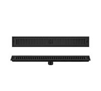 GKIYMLLFV Siphon de sol extensible de 20 à 80 cm for salle de bain et piscine, en acier inoxydable 304, grand déplacement, barrière anti-odeurs, siphon de sol for cheveux(Black 80cm)