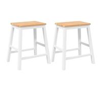 GKK Chaises de bar - 52x41x63cm - Tabourets de bar - 2 pcs - blanc bois massif d'hévéa @711