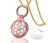 GKKBUFF Airtag Étui pour Suiveur d'AirTag Collier Badge Clé pour Enfants Garçons Femmes (1 Collier Rose)