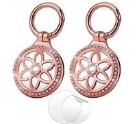 GKKBUFF Support Airtag Étui AirTag Porte-clés Airtag Apple AirTag Tracker Porte-clés AirTag Etui de Protection AirTag Porte-clés AirTag en métal pour Les Enfants Les garçons et Les Femmes (2*Rose)