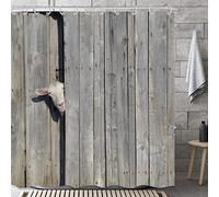 GKLEASG Farmhouse Shower Curtain, Goat Gray Rustic Wooden Board Bathroom Curtain for Home Bathtub Decor Waterproof Polyester Fabric with 12 Hooks in 72" L x 72" W
