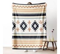 Gklnmcx Couverture Flanelle Ethnique Tribal Aztèque Navajo, Couverture Art Géométrique Rétro Polaire, Plaid Douce Adulte Canapé Chaude Et Confortable pour Chambre À Coucher, Salon, Lit 80 X 150