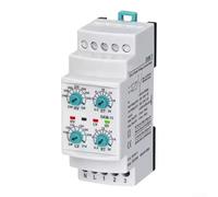 GKM-11 Relais de protection moteur à courant triphasé 220 V AC, protection contre les surtensions et les sous-tensions avec temporisation, réglable 230-300 V, pour rail DIN Blanc