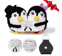 Gkmamrg Cadeau Anniversaire Femme Homme Couple - Noce de froment Pingouins Amoureux, Saint-Valentin Anniversaire Mariage Noces, Mariage, Original & Amusant
