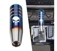 GKmow Lot de 1 pommeau de levier de vitesse en alliage d'aluminium lesté tête de mort pour la plupart des véhicules manuels automatiques (multicolore)