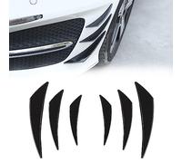 GKmow Lot de 6 becquets de Voiture universels pour Pare-Chocs Avant, diffuseur Anti-Collision, Autocollants décoratifs extérieurs en Caoutchouc Souple (Noir Brillant)