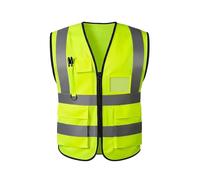 GKOB Chemises haute visibilité pour hommes et femmes, gilets de sécurité réfléchissants hautement visibles avec poches, fermeture éclair à l'avant, conformes aux normes ANSI/ISEA