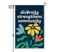 Gkodw Diversity Strengthens Drapeau de jardin communautaire, drapeaux de jardin bohème DEI amusants pour l'extérieur, diversité, égalité, inclusivité, porche, pelouse, décoration, drapeau des droits