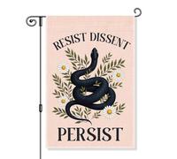 Gkodw Drapeau de jardin persiste Resist Dissent, panneaux de protestation drôles pour l'extérieur, panneau de porche libéral, drapeau progressiste des droits de l'homme, drapeau progressiste féministe