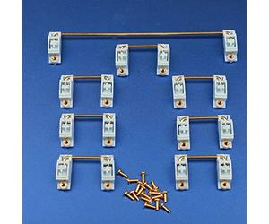 GKS Stabilisateurs PCB montés sur carte PCB à visser plaqué or axe satellite 7u 6,25u 2u pour touches modificatrices de clavier mécanique (jeu de poignets, bleu 7U 104)