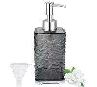 GKSCXEXE Distributeur de savon en plastique - 400 ml - Gris - Avec entonnoir - Pour shampoing, après-shampoing, gel douche