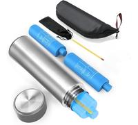 Gkstly 60H - Étui isotherme de voyage pour stylos à insuline, 2 à 8 °C, sac isotherme en biogel compact pour diabétiques, approuvé par la TSA avec 2 blocs de glace (argent)