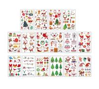 Gkumgwo Autocollants de visage de Noël | 16 feuilles d'autocollants imperméables pour le visage pour - Film autocollant de bougie à d'eau, autocollants d'impression corporelle, autocollants