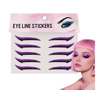Gkumgwo Autocollants Eyeliner Cils,Patchs à Paupières Cils | 10 Pièces Bandeye Résistant à l'Eau pour Spectacles de Danse et Scène, Autocollant à Paupières