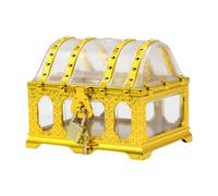 Gkumgwo Coffre à jouets au trésor de pirate, boîte de rangement au trésor jouet - Coffre de pirate décoratif - Coffre de pirate décoratif transparent, boîte de rangement de trésors de pirate pour