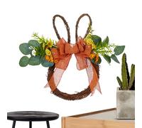 Gkumgwo Couronne en Forme de Lapin de Pâques,Décorations avec Nœud Papillon en Forme de Lièvre - Couronne de Porte de Pâques,pour Extérieur Intérieur Maison Fenêtre Mur Salon