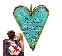 Gkumgwo Ornements d’amitié pour Les Femmes amies,Pendentif en céramique Signe de sororité - Cadeau d'anniversaire pour sœurs, âmes sœurs, Amis Proches, Meilleure Amie.