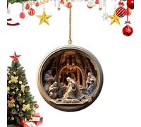 Gkumgwo Ornements De Crèche | Pendentif De Fêtes en Acrylique 2D | Décorations De Noël Chrétiennes | pour Maison, Arbre De Jardin, Pâques, Étagère, Intérieur De Voiture, Poignée De Porte,