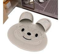 Gkumgwo Tapis de Gommage pour les Pieds de Douche | Nettoyeur Podologique Douche avec Ventouses,Fournitures De Nettoyage Avec Brosse Pour Pieds Et Enlève-Cors En Lapin, Avec Ventouses Pour Sol De