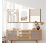 GKUVBF Affiche abstraite beige de Matisse, lignes bohèmes, peinture sur toile, salon, couloir, décoration murale intérieure, 30 x 40 cm, 3 pièces, sans cadre