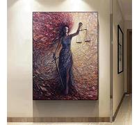 GKUVBF Affiche abstraite représentant la déesse de la justice, inspirée de la balance des dieux, sur toile (80 x 120 cm, sans cadre).
