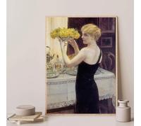 GKUVBF Affiche d'art victorien vintage représentant un portrait de femme, impression sur toile, tableau décoratif mural, image moderne pour salon ou maison (40x50cm/sans cadre)