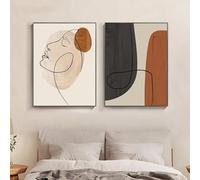 GKUVBF Affiche géométrique abstraite Matisse, ligne de visage, peinture sur toile, style nordique moderne, décoration murale, 30 x 45 cm, 2 pièces, sans cadre