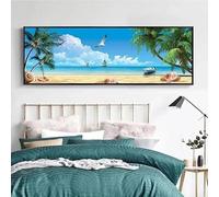 GKUVBF Affiche imprimée sur toile représentant un paysage de plage naturelle avec des palmiers, idéale pour le salon et une décoration intérieure moderne (30 x 90 cm, sans cadre).