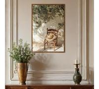 GKUVBF Affiche minimaliste de poterie botanique d'olivier de nature morte méditerranéenne, peinture sur toile, art mural, décoration rustique pour la maison, 70 x 110 cm, sans cadre