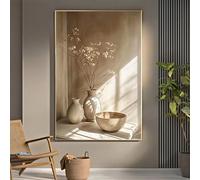 GKUVBF Affiche moderne abstraite de fleurs et de plantes en pot, vase vintage, peinture sur toile, décoration murale bohème pour la maison, 50 x 70 cm, sans cadre