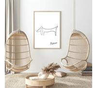 GKUVBF Affiche Picasso Colombe de la Paix Teckel Chien Ligne Art Impression Exposition Vintage Art Mural Affiche Toile Peinture Décoration Intérieure 15,7" x 23,6" (40x60cm) Sans cadre