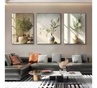 GKUVBF Affiche Vase Ombre d'Olivier, Œuvre Abstraite, Impression sur Toile, Décoration Murale Moderne (70x100cmx3/Sans Cadre)