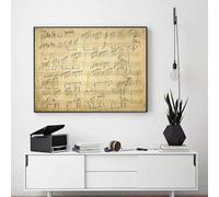 GKUVBF Affiche vintage de la partition de la sonate au clair de lune, peinture sur toile de Ludwig van Beethoven, œuvres d'art, décoration murale, impressions sur toile, 50 x 70 cm, sans cadre