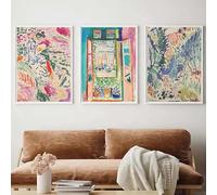 GKUVBF Affiches de paysages abstraits et colorés, impressions sur toile de l'exposition Henri Matisse, pour décoration de salon (50 x 70 cm, 3 pièces sans cadre)