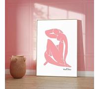 GKUVBF Affiches et impressions d'art mural Henri Matisse, tableau sur toile rose saumon blush, images abstraites de lignes pour la décoration intérieure de la chambre (40x50cm/sans cadre)