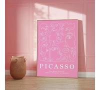 GKUVBF Affiches et impressions d'art mural Henri Matisse, tableau sur toile rose saumon blush, images abstraites de lignes pour la décoration intérieure de la chambre (60x80cm/sans cadre)