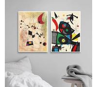 GKUVBF Affiches et impressions d'art surréaliste moderne de Joan Miro, peintures sur toile, images d'art mural, décoration d'intérieur abstraite (40 x 60 cm, 2 pièces sans cadre)