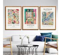GKUVBF Affiches et impressions de Matisse sur toile, peinture murale, art floral, décoration d'intérieur (50 x 70 cm, 3 pièces, sans cadre)